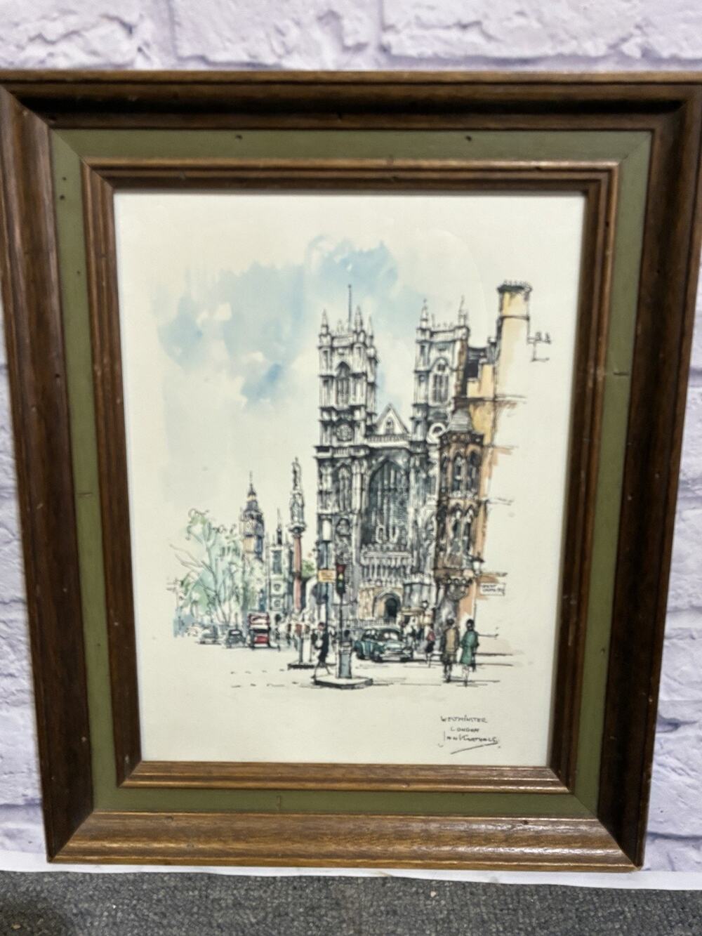 Jan Korthals Westminster London Framed Vintage Architectural Art Print 15x12